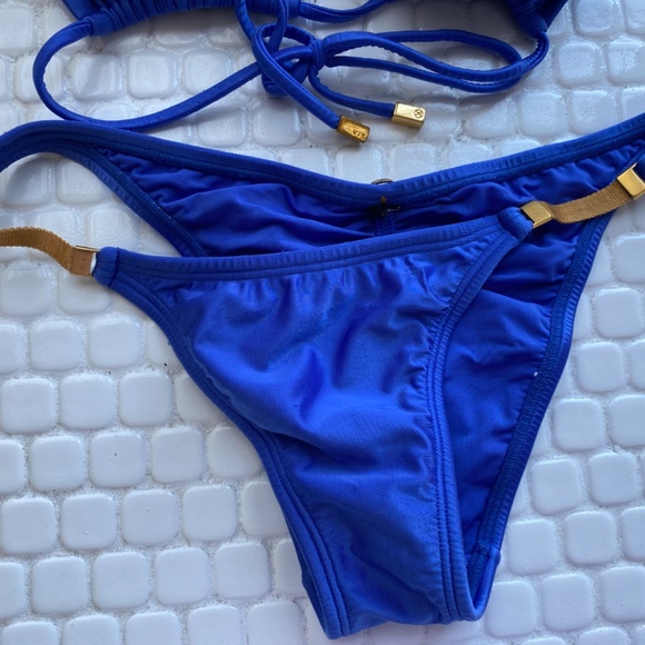 Royal blue VIX bikini with gold mesh accents - Picture 2 of 10